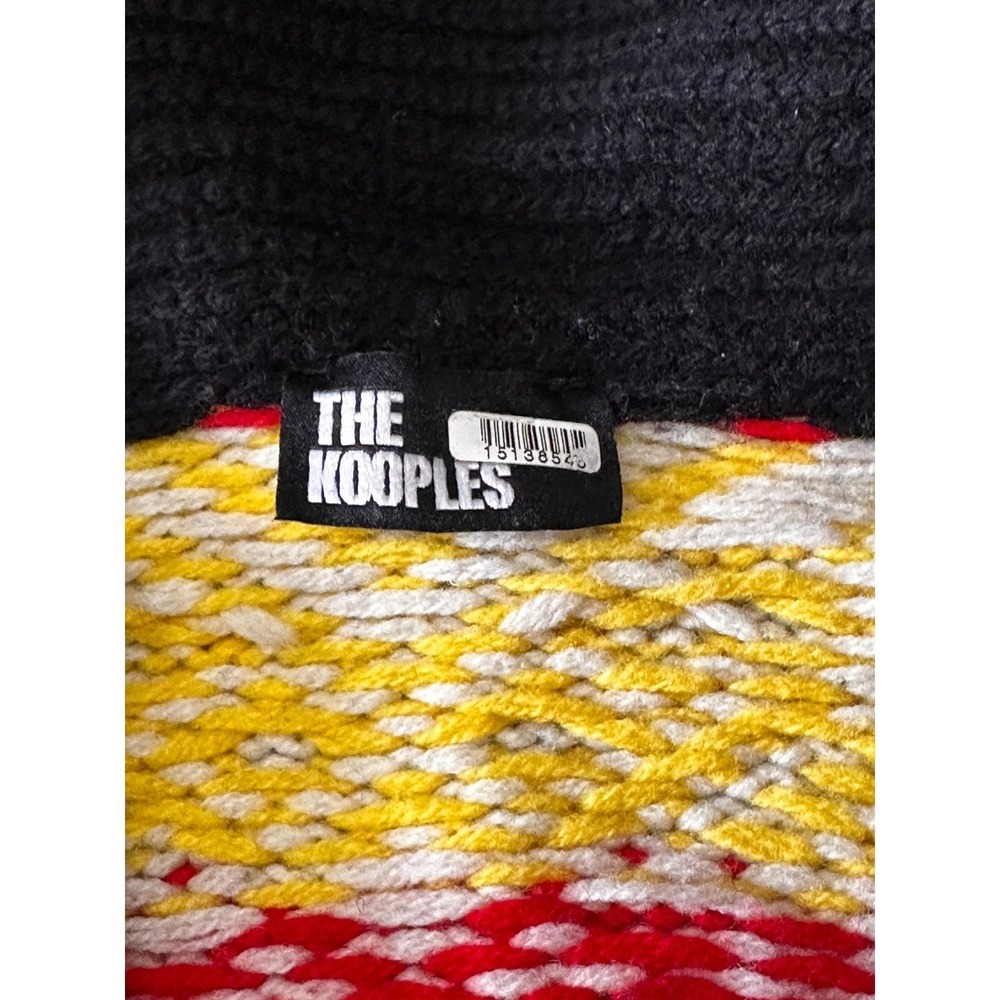 The Kooples Men's Fair Isle Shawl Collar Cardigan Black Patterned Knit - Picture 6 of 13